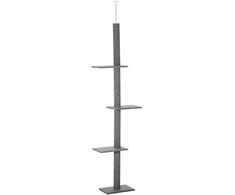PawHut reguliuojamo aukščio draskyklė katėms, laipynė, žaidimų medis, pilka, 43x27x228-260 cm