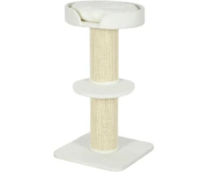 PawHut 91 cm kačių draskyklė, kačių bokštas su sizalio stulpais, platforma, pagalvėlėmis, kelių aukštų draskyklė, laipynė, vidutinio dydžio katėms, kreminė balta