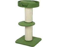 PawHut katės draskyklė, 91 cm, su guoliu, platforma, avies vilna, žalia
