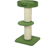 PawHut katės draskyklė, 91 cm, su guoliu, platforma, avies vilna, žalia