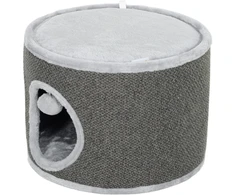 PawHut draskyklė-namelis, 30 cm aukščio katėms, su anga, draskyklė, sisalinis katės bokštas, iki 5kg svorio katėms, tamsiai pilka