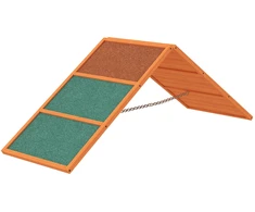 PawHut šunų agility tiltelis, šunų agility įranga su sulankstomu tiltu, neslystančiu paviršiumi, reguliuojamo aukščio, sodui, 173 x 59 x 66 cm, oranžinė