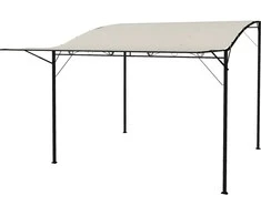 "Outsunny" pavėsinė 3x2,5 m plieninė vandens nepraleidžianti apsauga nuo saulės su reguliuojamu stogu sieninė sodo pavėsinė laisvai pastatoma terasos danga, skirta sodo balkonui kreminė balta