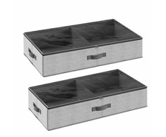 SONGMICS sulankstomi daiktų laikymo organizatoriai po lova su langeliu, 2 vnt., 82 x 40 x 15 cm