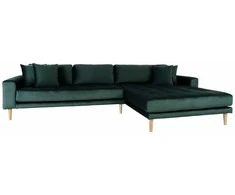 House Poilsio sofa, Lido, Tamsiai žalia, Natūralios medinės kojos