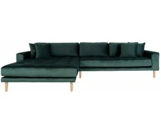 House Poilsio sofa, Lido, Tamsiai žalia, Natūralios medžio kojos