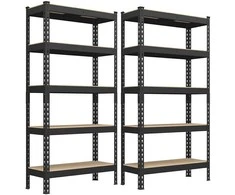 Songmics Didelio atsparumo lentyna su 5 lentynomis 30 x 75 x 150 cm juoda