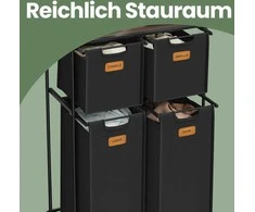 Songmics VASAGLE skalbinių krepšys, skalbinių rūšiuoklis su ratukais, 150 l