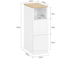 TV staliukas Šoninis stalas, SoBuy FBT149-WN, 20x35x60 cm