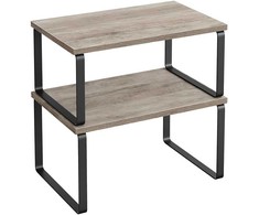 Songmics Virtuvės lentynų rinkinys, 19.5x29.7x15.5 cm ir 18.5x29.7x13.6 cm, juodas