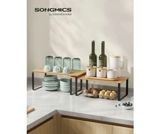 Songmics Prieskonių laikiklis, 19,5x39,7x15,5 cm ir 18,5x39,7x13,6 cm, Juodas