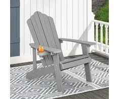 Promotions Adirondack Kėdė, 105° Ergonomiškas Pasvirimas, Pilka
