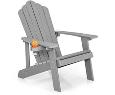 Promotions Adirondack Kėdė, 105° Ergonomiškas Pasvirimas, Pilka