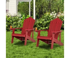 Promotions Adirondack Kėdžių Rinkinys 85x77x94 cm Raudonas Plastikas
