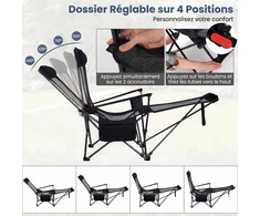 Promotions Atlošiama stovyklavimo kėdė 152x83x75 cm juoda sulankstoma