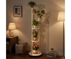 Promotions Augalų stovėjimo lentyna 6 pakopų kampinė lentyna 45x43x146,5 cm balta metalinė
