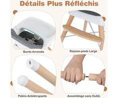 Promotions Aukštas kėdė reguliuojama kūdikių maitinimo kėdė 5 taškų saugos diržas 3 padėčių padėklas 6-36 mėn. pilka