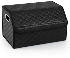 Promotions Automobilio bagažinės organizatorius, 46x30x28 cm, juodos spalvos, odinis, daiktų laikymo dėžė