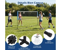 Promotions Badmintono tinklo rinkinys 510x102x157 cm Mėlynas reguliuojamo aukščio nešiojamas
