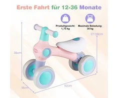 Promotions Balansinis dviratukas, 52x18x38 cm, rožinis, reguliuojama sėdynė