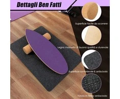 Promotions Balansinė lenta, beržo mediena ir kamštis, 75x25,5 cm, raudona