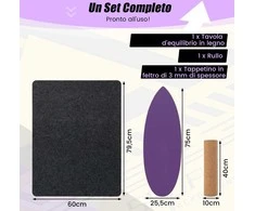 Promotions Balansinė lenta, beržo mediena ir kamštis, 75x25,5 cm, raudona