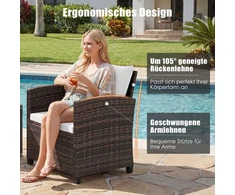 Promotions Balkono baldų komplektas 3 dalių 64x62x76 cm Rudas Smėlinis Rotangas Lauko