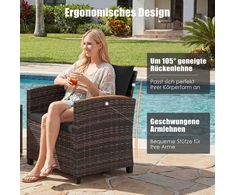Promotions Balkono baldų komplektas 3 dalių 64x62x76 cm Ruda-Juoda