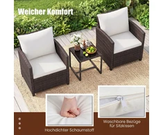 Promotions Balkono baldų komplektas 3 dalių 64x62x76 cm Rudas Smėlinis Rotangas Lauko