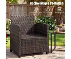 Promotions Balkono baldų komplektas 64x62x76 cm Rudas Chaki Rotangas Lauko sėdėjimas