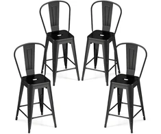 Promotions Baro kėdės 4 vnt. 45,5x44,5x103 cm juodos spalvos