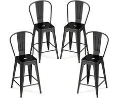 Promotions Baro kėdės 4 vnt. 45,7x44,5x102,9 cm juoda/šratasvydžio metalas