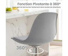 Sofa Promotions Baro kėdžių komplektas, 2 vnt., 41x81-103 cm, pilka, dirbtinė oda