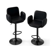Promotions Baro kėdžių komplektas, pasukamas reguliuojamas aukštis 52x55x89-110 cm, juoda, PU oda