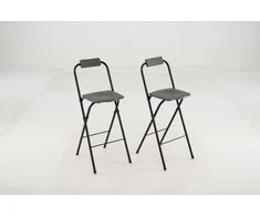 Promotions Baro kėdžių rinkinys, Sulankstomas, 70 cm sėdimosios dalies aukštis, Pilka