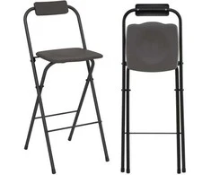 Promotions Baro kėdžių rinkinys, Sulankstomas, 70 cm sėdimosios dalies aukštis, Pilka
