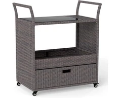 Promotions Baro vežimėlis stalas, 85x47x91.4 cm, pintas, su laikymo vieta