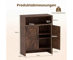 Promotions Batai laikymo spintelė su atvira lentyna 70x35x95 cm balta/natūrali ruda