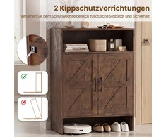 Promotions Batai laikymo spintelė su atvira lentyna 70x35x95 cm balta/natūrali ruda