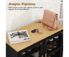 Promotions Batų spintelė, 70x35x93 cm, juoda, reguliuojamos lentynos, mediena ir metalas