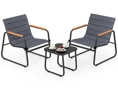 Lauko baldų komplektas Promotions Bistro komplektas, 3 dalių lauko poilsio grupė, 72,5x61x77 cm, juoda