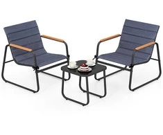 Lauko baldų komplektas Promotions Bistro komplektas, 3 dalių lauko poilsio grupė, 72,5x61x77 cm, juoda