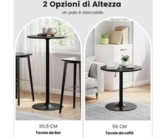Promotions Bistro stalas, 60x60x101.5 cm, juodas, metalas