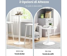 Promotions Bistro stalas, 60x60x101.5 cm, balta, metalas