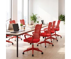 Promotions Biuro kėdė 63,5x62x95,5-103 cm Raudonas tinklelio audinys