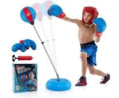 Promotions Stovas su boksininko kamuoliu, 43x11x120-154 cm, juoda ir mėlyna
