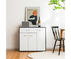 Promotions Bufetinis šoninis spintelė, 88,9x40,6x80 cm, tamsiai pilka balta