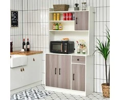 Promotions Bufeto laikymo spintelė, 100x40x180 cm, juoda balta