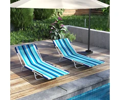 Promotions Chaise Lounge 186x55x30 cm Mėlynas Sulankstomas