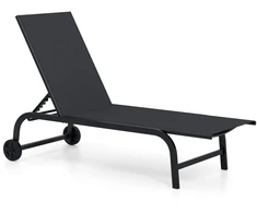 Promotions Chaise Lounge Kėdė 190x69x36 cm Juodas Metalas Reguliuojama
